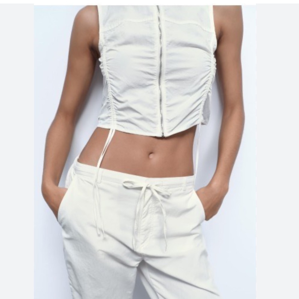 💫 Zara Ruched Pants - NEW 💫 - Picture 2 of 12